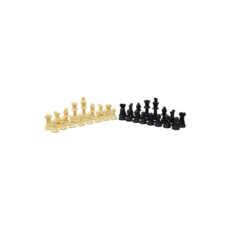 Juego piezas ajedrez pvc 9 cm(blancas+negras)