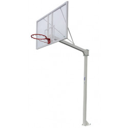 Juego canastas baloncesto deluxe monotubo fijas con base para anclaje -sin tablero ni aro-