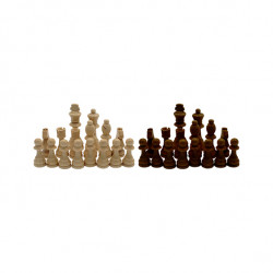 Juego fichas ajedrez madera 9 cm (blancas+negras)