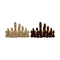 Juego fichas ajedrez madera 11 cm (blancas+negras)