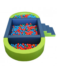 PISCINA OVALADA PLUS LLENADO PELOTAS, 300 X 150 X 40 CM ALTO X 15 CM ANCHO (TRANSFORMABLE EN DOS)