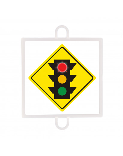 Panel de señalización tráfico de advertencia nº 1 (semáforo rojo)