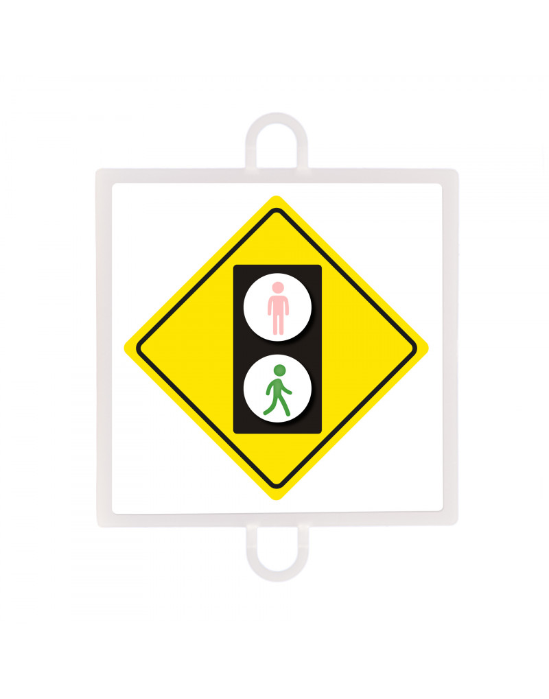 Panel de señalización tráfico de advertencia nº 4 (peatones verde)