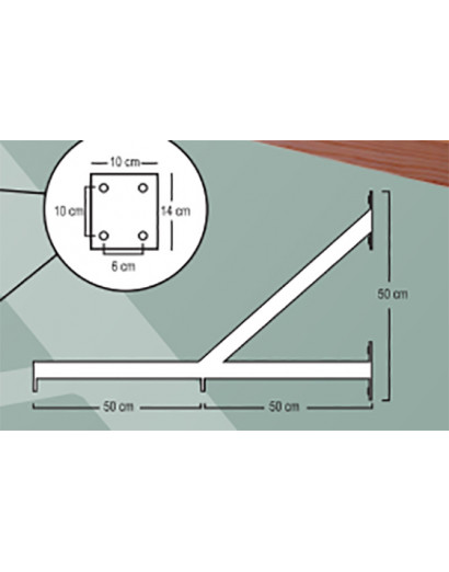 HERRAJE PARA ESCALERA HORIZONTAL -2 UDS-
