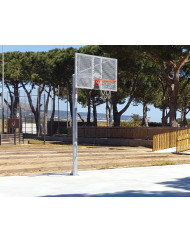 JGO CANASTAS ANTIVANDALICAS MINIBASKET NEW TUBO 114 MM GALVANIZADAS -INCLUYE AROS, REDES Y TABLEROS-