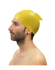 LOTE 10 GORROS NATACIÓN SILICONA CON ALETA SOFTEE