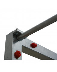 JGO PORTERÍAS GALVANIZADAS F.SALA/BALONMANO METÁLICAS TRASLADABLES 80X80MM CON BASE 80X40MM