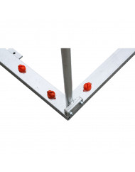 JGO PORTERÍAS GALVANIZADAS F.SALA/BALONMANO METÁLICAS TRASLADABLES 80X80MM CON BASE 80X40MM
