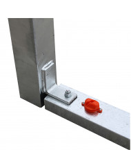 JGO PORTERÍAS GALVANIZADAS F.SALA/BALONMANO METÁLICAS TRASLADABLES 80X80MM CON BASE 80X40MM