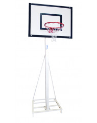 Juego canastas minibasket deluxe monotubo tubo 100 trasladable 2 ruedas con carro  -sin tablero,aro