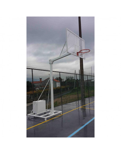 Juego canastas baloncesto deluxe monotubo tubo 100 trasladable 2 ruedas con carro  -sin tablero, aro