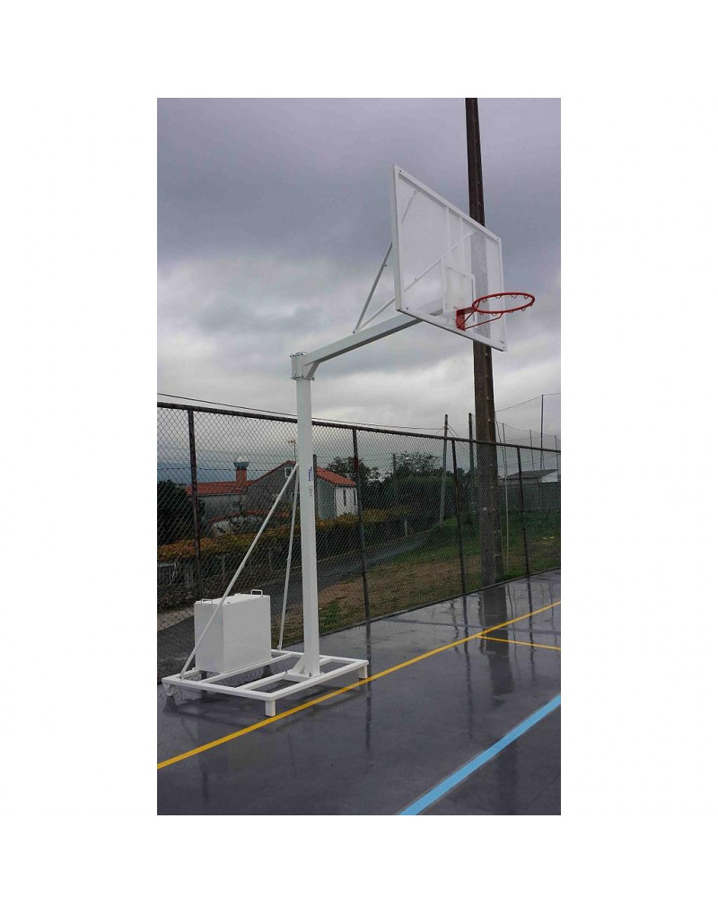 Juego canastas baloncesto deluxe monotubo tubo 100 trasladable 2 ruedas con carro  -sin tablero, aro