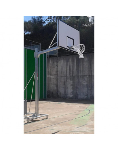 Jgo canastas galvanizadas baloncesto deluxe monotubo trasladables 2 ruedas con carro -sin tableros, aros y redes)