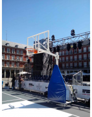 JUEGO CANASTAS BALONCESTO DELUXE MONOTUBO TUBO 100 TRASLADABLE 2 RUEDAS CON CARRO  -SIN TABLERO, ARO