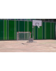 JGO CANASTAS GALVANIZADAS BALONCESTO DELUXE MONOTUBO TRASLADABLES 2 RUEDAS CON CARRO -SIN TABLEROS, AROS Y REDES)