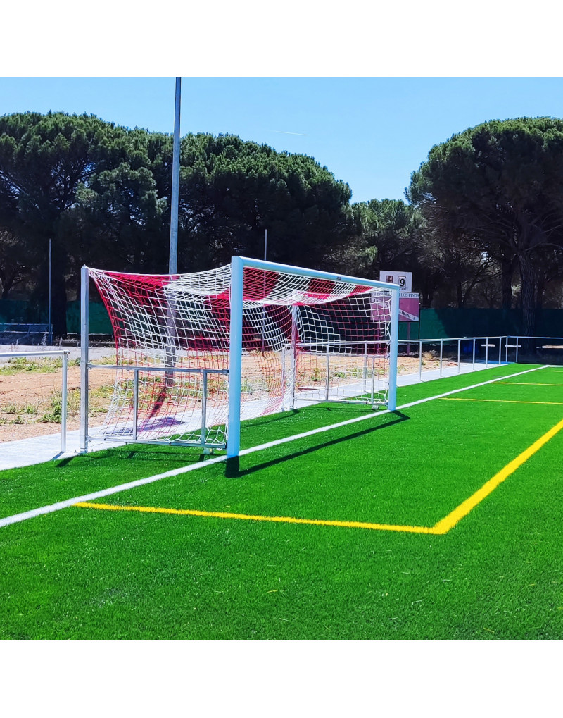 Jgo porterías al. fútbol7 90mm abatibles arquillos galv caliente