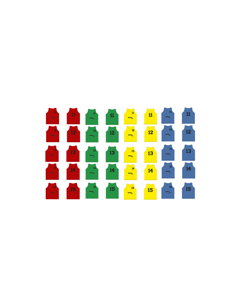 Set 5 petos softee numerados del 11 al 15