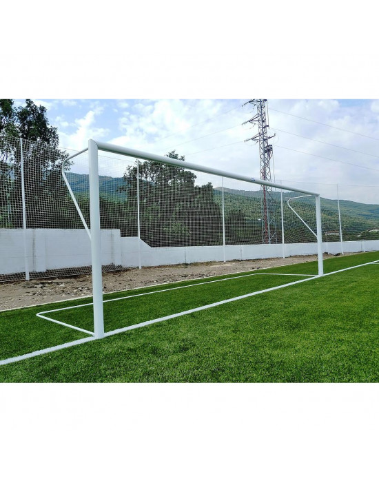 Juego porterías aluminio fútbol 11 120x100 mm fijas