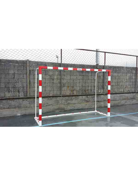 Juego porterías f.sala/balonmano aluminio trasladables 80x80mm con base 80x40mm