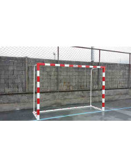 Juego porterías f.sala/balonmano aluminio trasladables 80x80mm con base 80x40mm