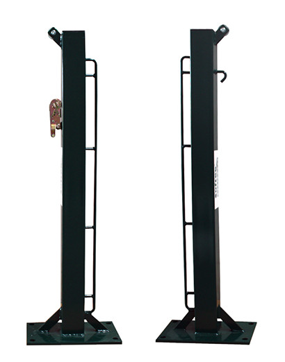 Juego postes de padel fijos cuadrado 80x80mm con base para atornillar -