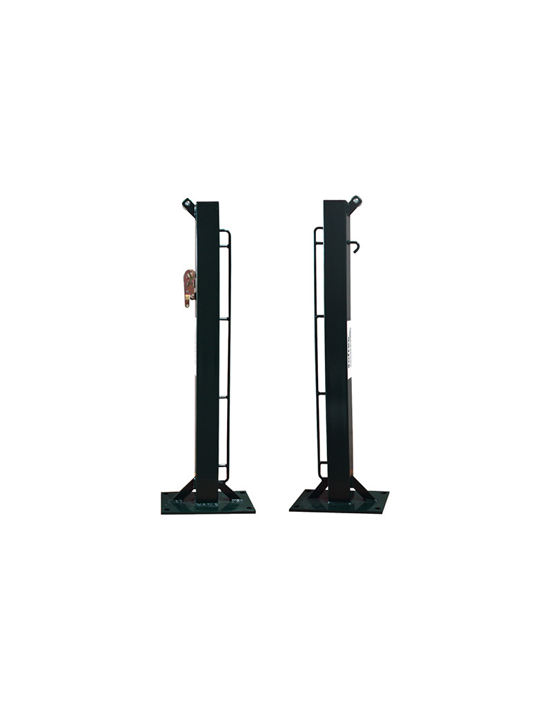 Juego postes de padel fijos cuadrado 80x80mm con base para atornillar -