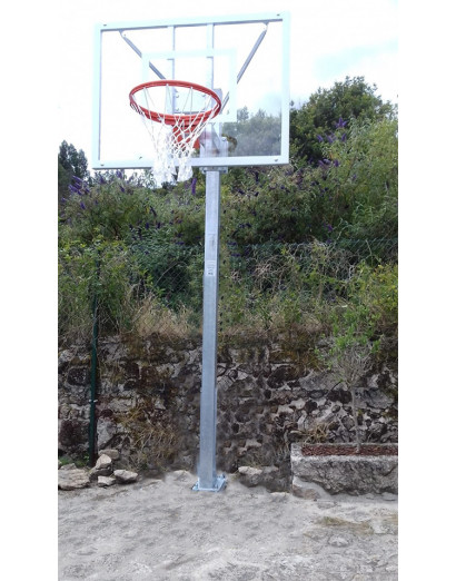 Jgo canastas galvanizadas minibasket monotubo new tubo 114 mm fijas con base anclaje-sin tablero,aro