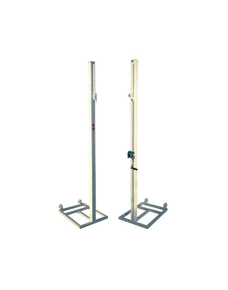 Juego postes voleibol trasladables de aluminio sección cuadrada 80x80mm