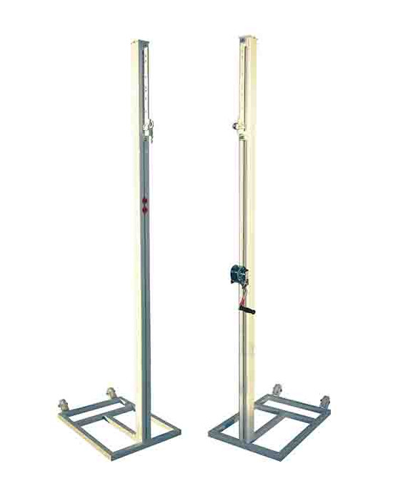 Juego postes voleibol trasladables de aluminio sección cuadrada 80x80mm