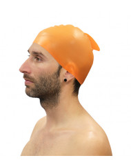Lote 10 gorros natación silicona con aleta softee