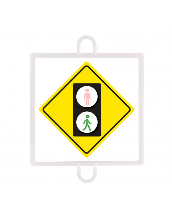Panel de señalización tráfico de advertencia nº 4 (peatones verde)