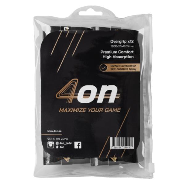 Blister Overgrip Negro 4On Premium Comfort - 12 Piezas