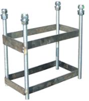 Juego de 2 Canastas Baloncesto Monotubo New Tubo 114 Mm Fijas -Sin Tablero, Aro- con Base de Anclaje