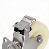 Rueda de Nylon y Acero Inox Giratoria con Freno