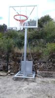Jgo Canastas Galvanizadas Minibasket Deluxe Monotubo Trasladables 2 Ruedas con Carro -Sin Tableros, Aros y Redes