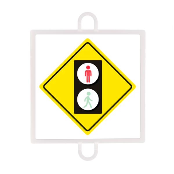 Panel de Señalización Tráfico de Advertencia Nº 5 (Peatones Rojo)