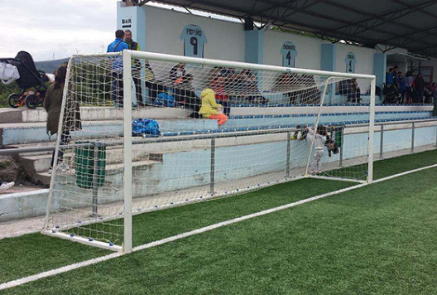 Jgo Porterías Fútbol 7 Metálicas Trasladables Tubo 80 Mm Reglamentarias