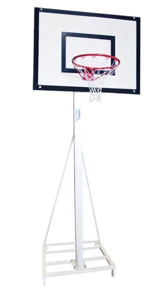 Juego de 2 Canastas Minibasket Deluxe Monotubo Tubo 100 Trasladable 2 Ruedas con Carro -Sin Tablero,Aro