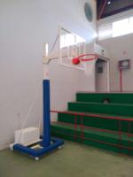 Juego de 2 Canastas Minibasket Deluxe Monotubo Tubo 100 Trasladable 2 Ruedas con Carro -Sin Tablero,Aro