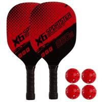 Set de 2 Palas Pickleball Madera con 4 Pelotas