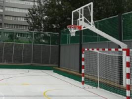 Juego Canastas Baloncesto Monotubo New Tubo 140X140 Mm Fijas con Base para Anclaje Vuelo 2,25 Mts