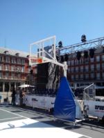 Juego de 2 Canastas Baloncesto Deluxe Monotubo Tubo 100 Trasladable 2 Ruedas con Carro -Sin Tablero, Aro