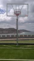 Jgo Canastas Galvanizadas Baloncesto Monotubo New Tubo 114 Mm Fijas con Base Anclaje-Sin Tablero,Aro
