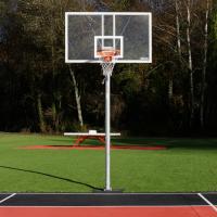 Jgo Canastas Galvanizadas Baloncesto Monotubo New Tubo 114 Mm Fijas con Base Anclaje-Sin Tablero,Aro