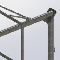 Jgo Canastas Galvanizadas Baloncesto Monotubo New Tubo 114 Mm Fijas con Base Anclaje-Sin Tablero,Aro