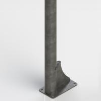 Jgo Canastas Galvanizadas Baloncesto Monotubo New Tubo 114 Mm Fijas con Base Anclaje-Sin Tablero,Aro