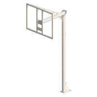 Juego Canastas Minibasket Monotubo New Tubo 114 Mm Fijas con Base para Anclaje-Sin Tablero, Aro