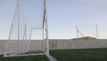 Juego Porterías Fútbol 11 Metálicas Trasladables Tubo 100 Mm Reglamentarias