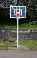 Juego de 2 Canastas Minibasket Deluxe Monotubo Tubo 100 Fijas con Base para Anclaje -Sin Tablero Ni Aro-