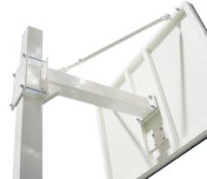 Juego de 2 Canastas Minibasket Deluxe Monotubo Tubo 100 Fijas con Base para Anclaje -Sin Tablero Ni Aro-